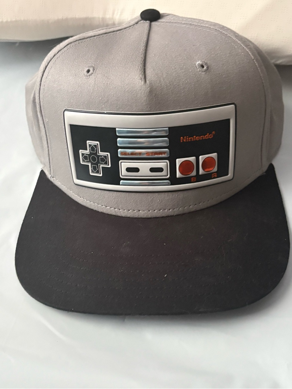Nintendo Gray and Black Snapback Hat with Retro Controller Patch